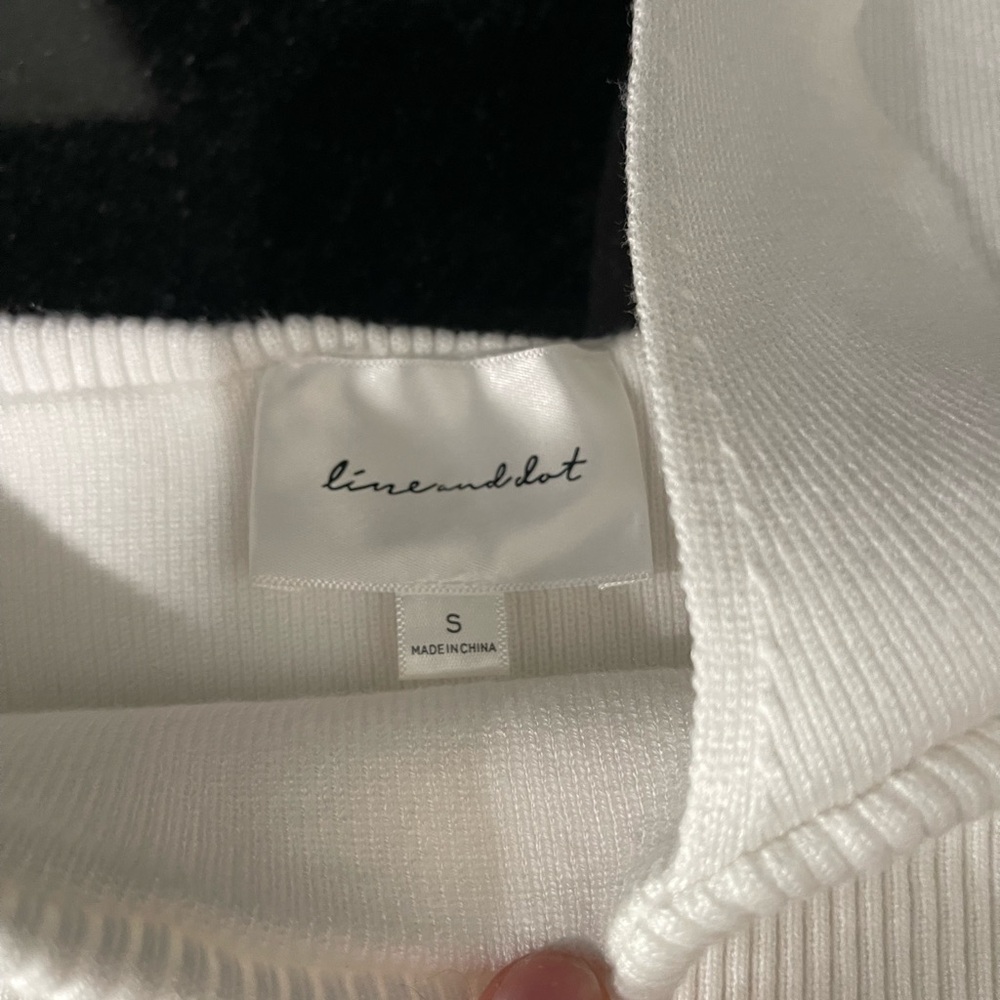 Line & Dot White Ribbed off the shoulders top for Women size S - Picture 2 of 4